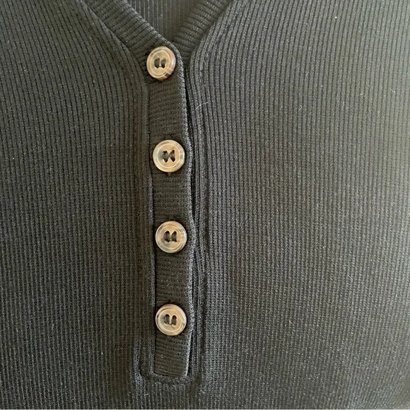 Marine Layer Lexi Rib V-Neck Long Sleeve Henley - Picture 7 of 11